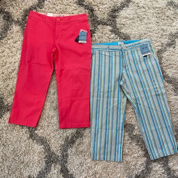 NWT IZOD capris 23" size 8P - bright pink - golf stretch - Picture 10 of 10